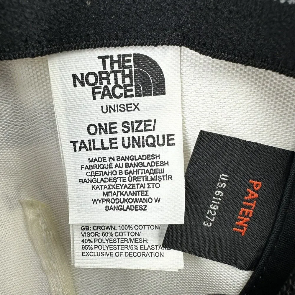The North Face Snapback Hat Unisex One Size White Gray Mesh Back‎ Cotton